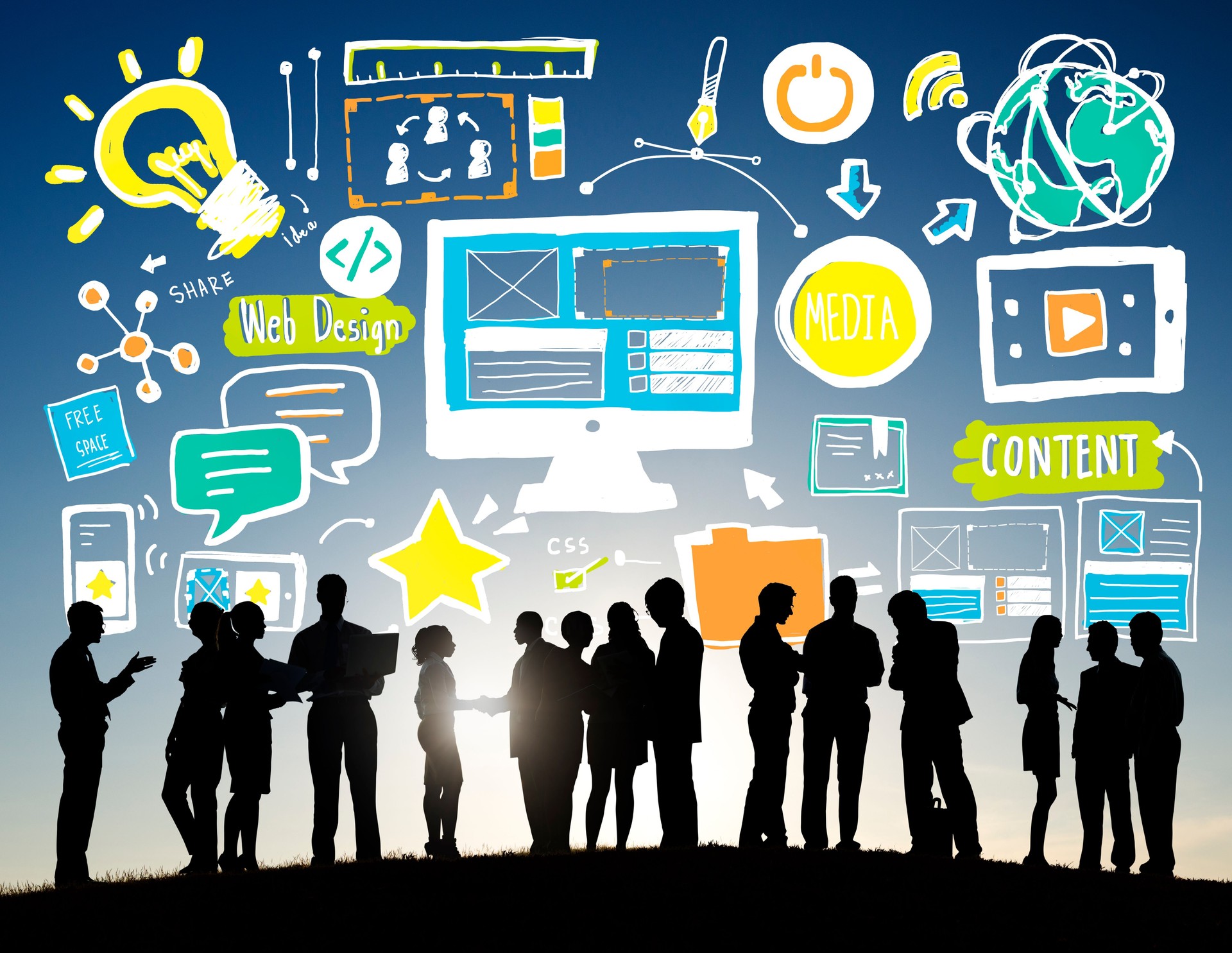 Businesspeople Web Design Content Team Discussion Concept